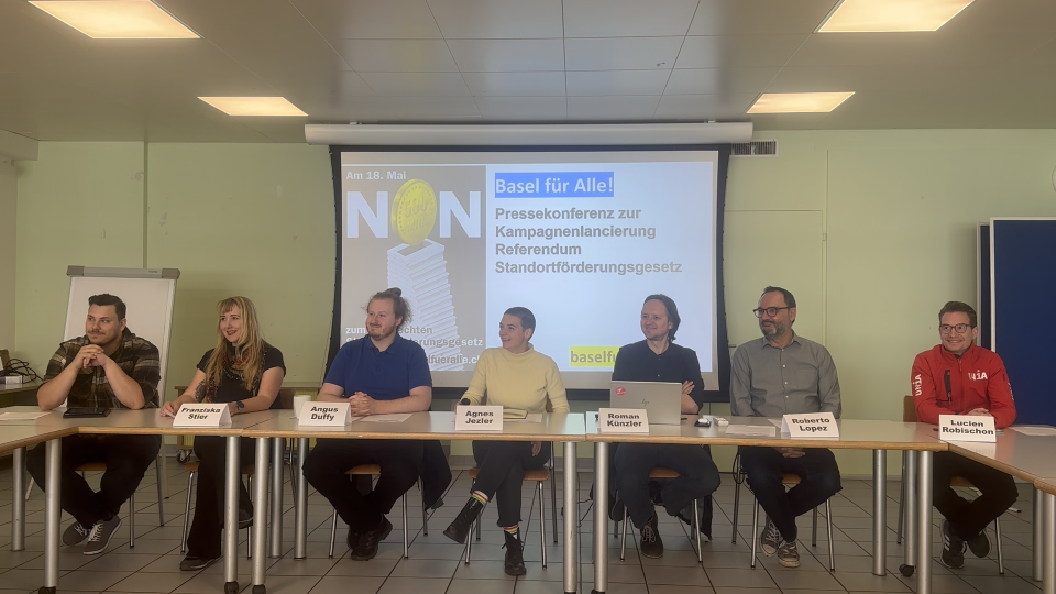 Reder:innen der Pressekonferenz vom 7. April 2025